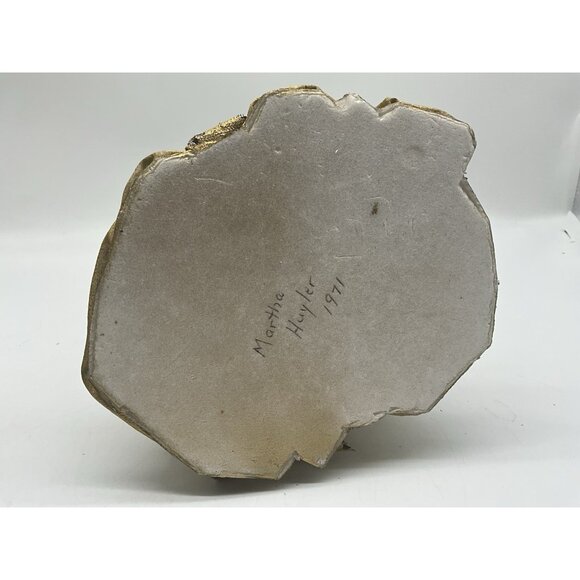 MCM Gold Angels Materials Starched and Hand Painted Antique Gold Set of 3 VTG - Picture 13 of 16